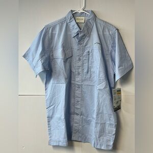 NEW Rustic Ridge Men’s Shirt M Light Blue Short Sleeve Vented Fishing Outdoors